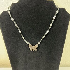 Elegant Silver Butterfly Necklace